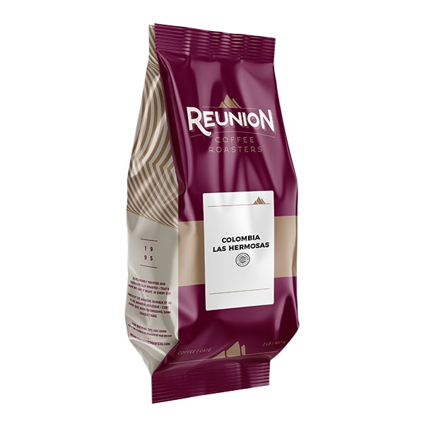 Reunion Coffee Roasters Whole Bean Coffee, Colombia Las Hermosas, 2 Lbs Bags, PK6 PK CRI1089 - main